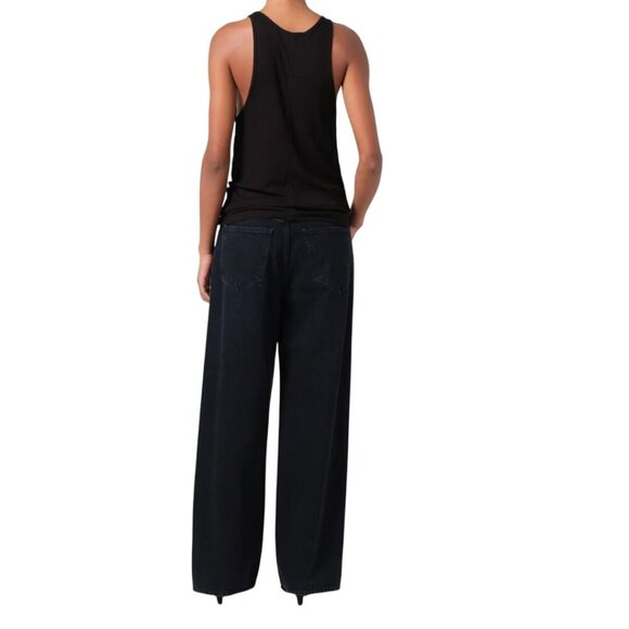 Agolde Low Slung Baggy Black Jeans Wide Leg Relaxed Fit Sustainable Size 28 - Picture 4 of 9